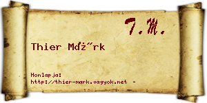 Thier Márk névjegykártya