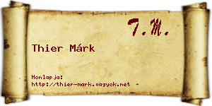 Thier Márk névjegykártya